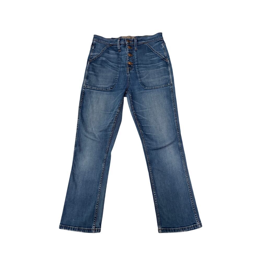 J Crew Point Sur Denim High Rise Button Fly Jeans Made USA 30